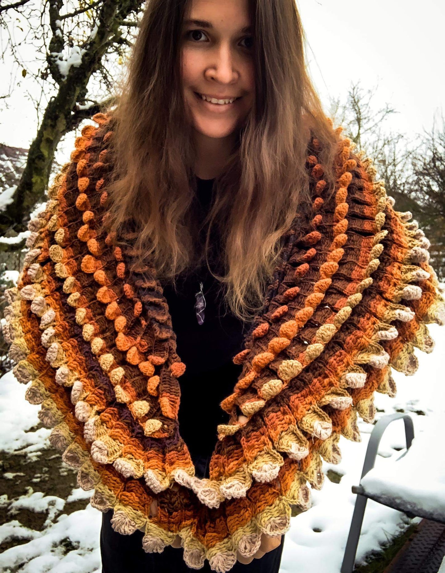 Crochet Dragon Scale Shawl - MADE TO ORDER
