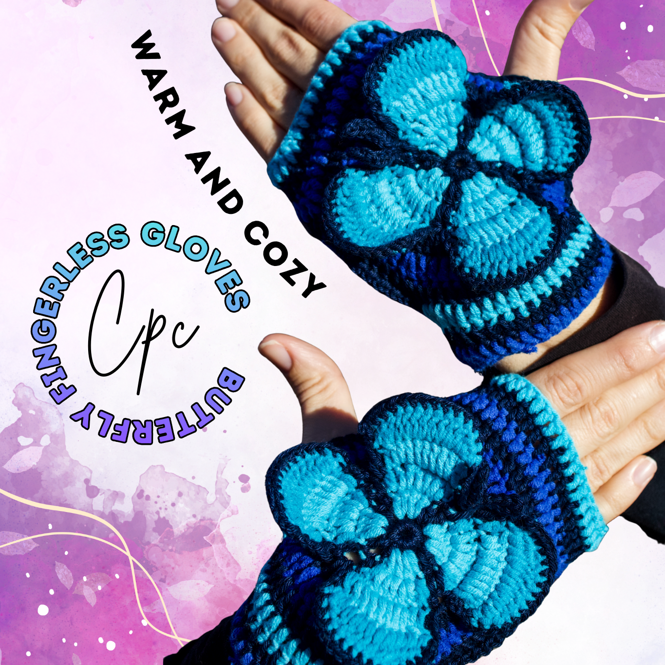 Crochet Butterfly Gloves - MADE TO ORDER