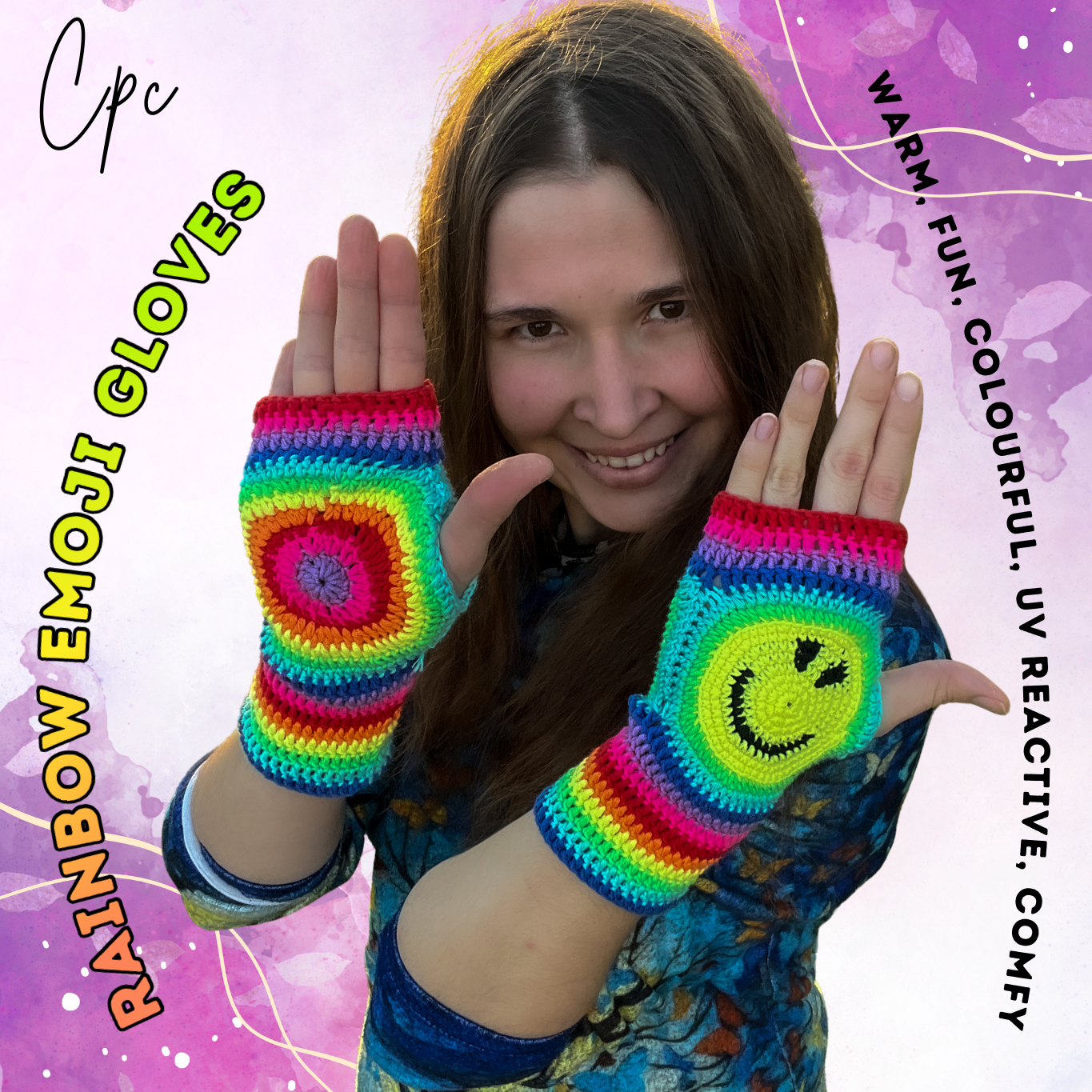Crochet Emoji Fingerless Gloves - MADE TO ORDER