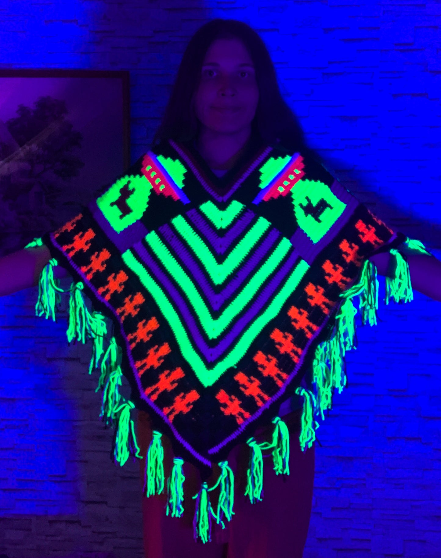 Crochet Alien/Mushroom Poncho - MADE TO ORDER