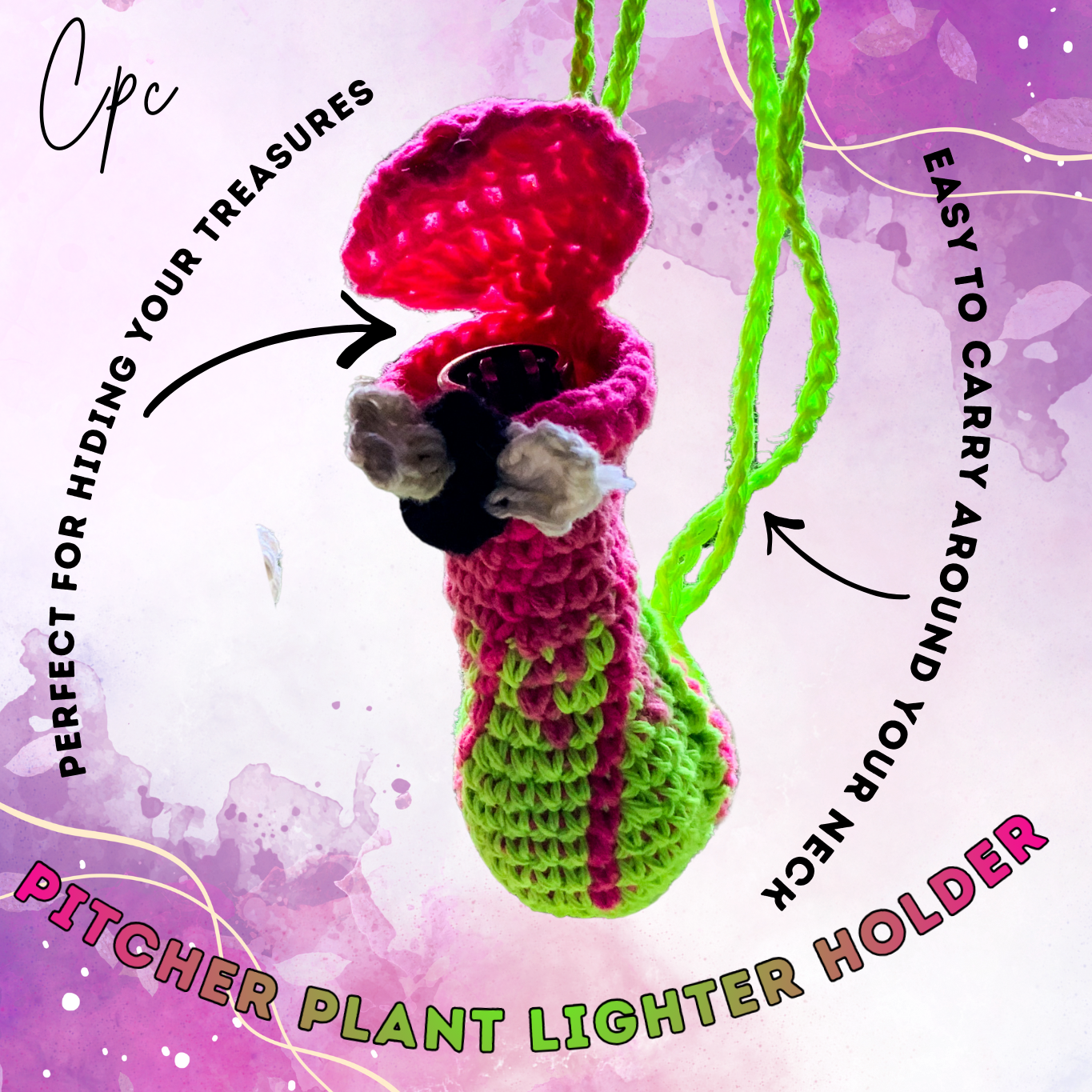 !POPULAR! Crochet Pitcher Plant Lighter Holder - MADE TO ORDER