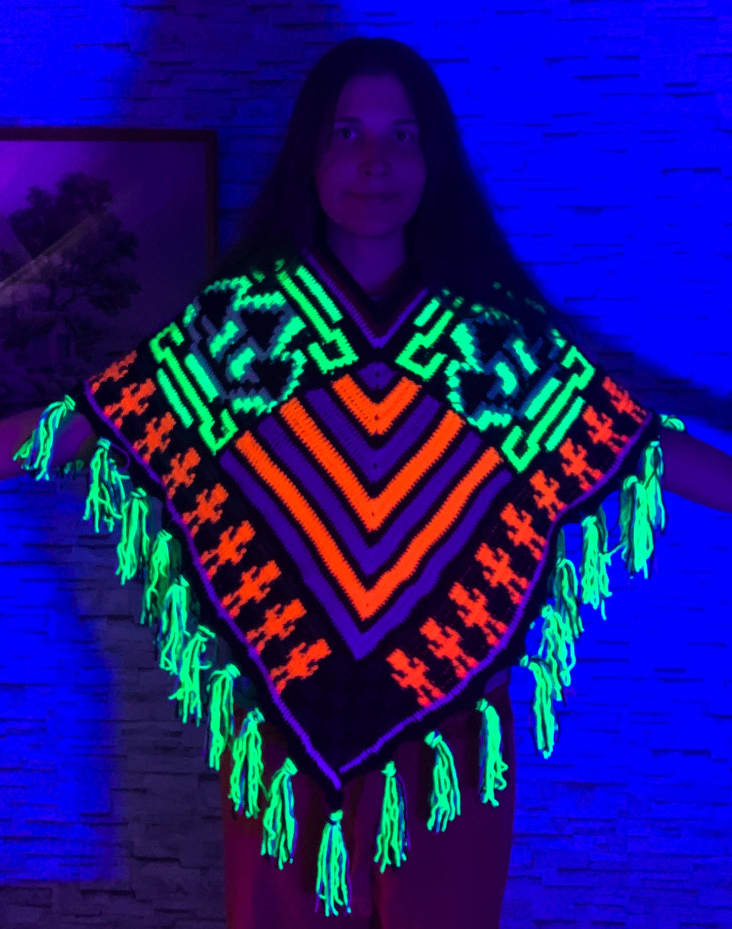 Crochet Alien/Mushroom Poncho - MADE TO ORDER