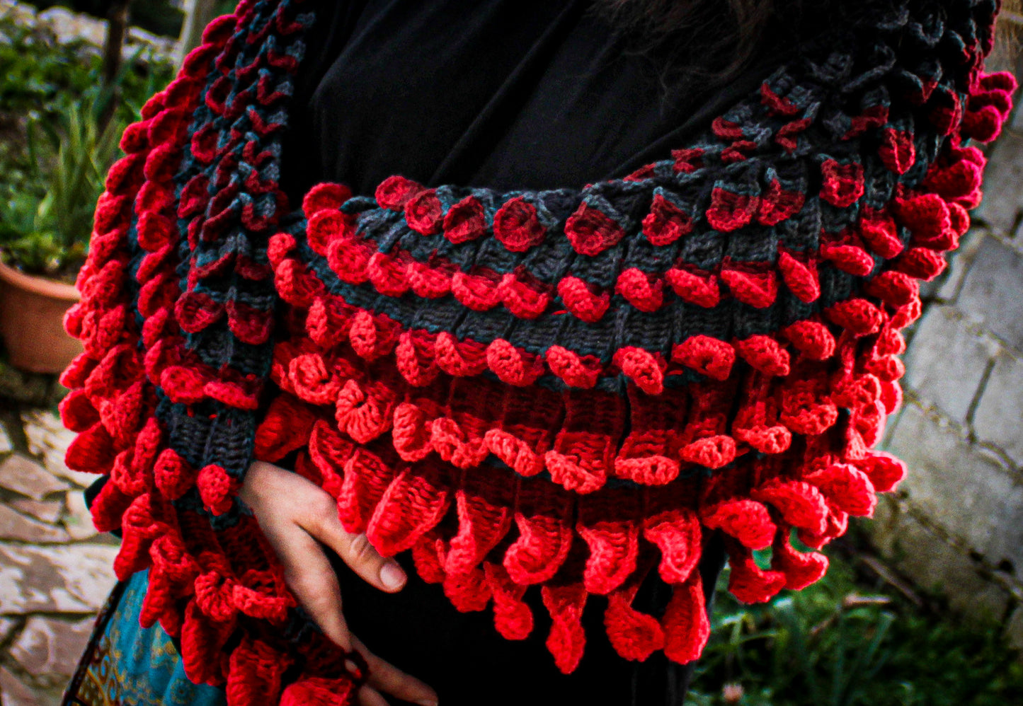 Crochet Dragon Scale Shawl - MADE TO ORDER