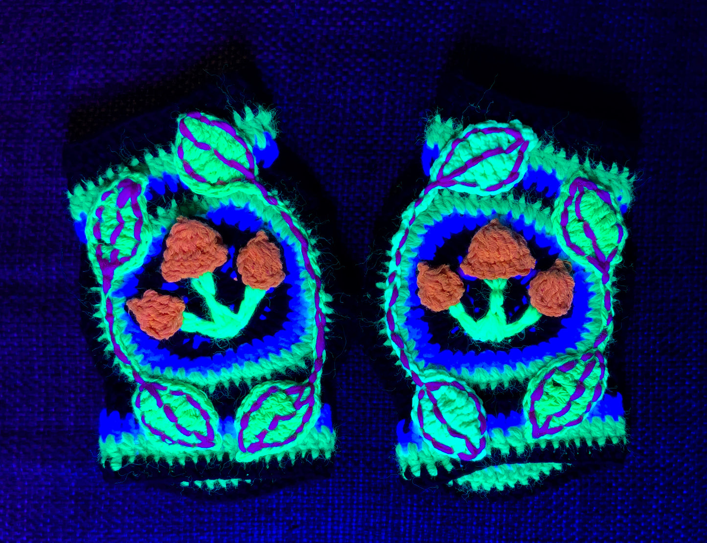 Crochet Magic Mushroom Fingerless Gloves - MADE TO ORDER
