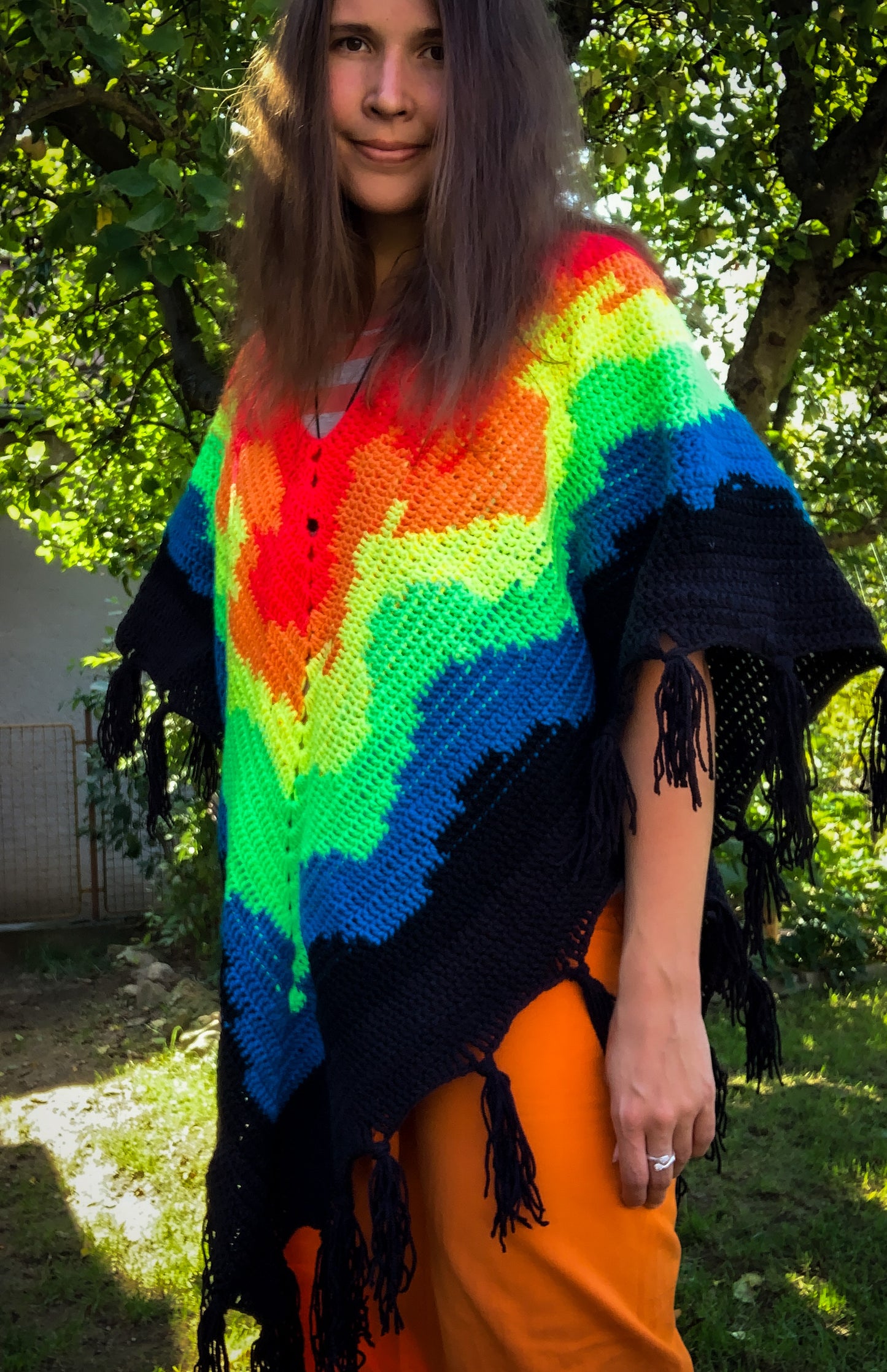 Crochet Rainbow Poncho - AVAILABLE NOW
