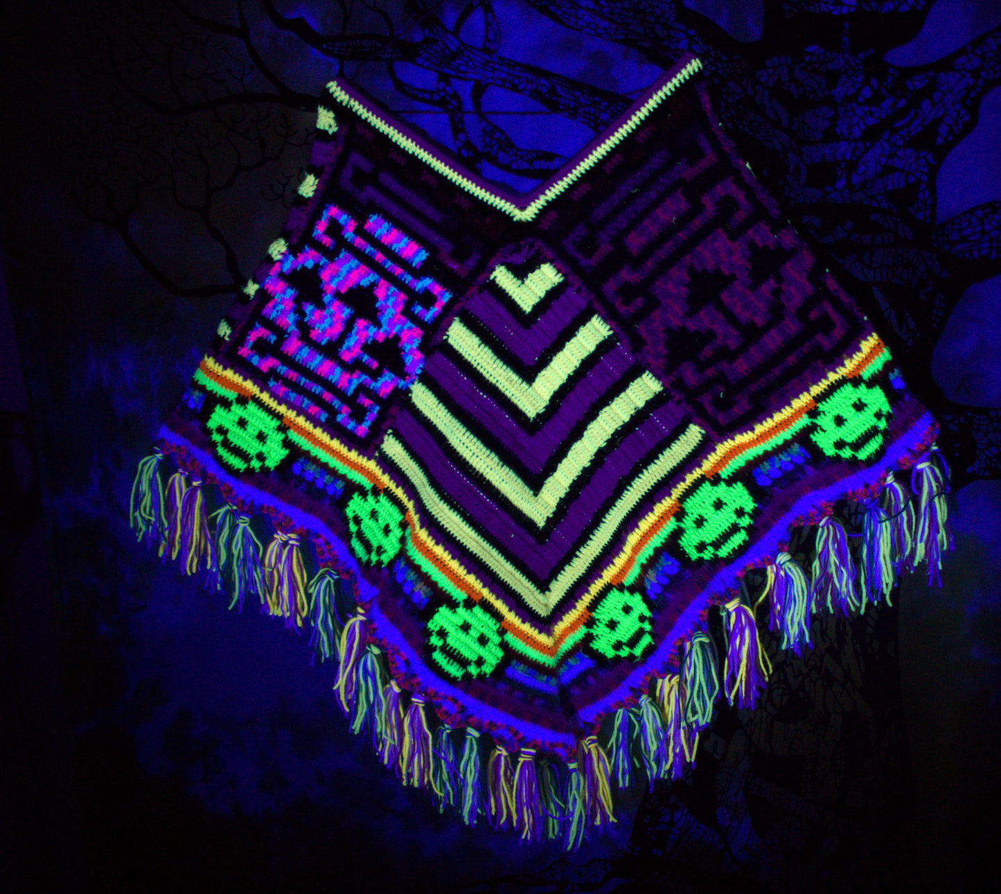 Crochet Alien/Mushroom Poncho - MADE TO ORDER