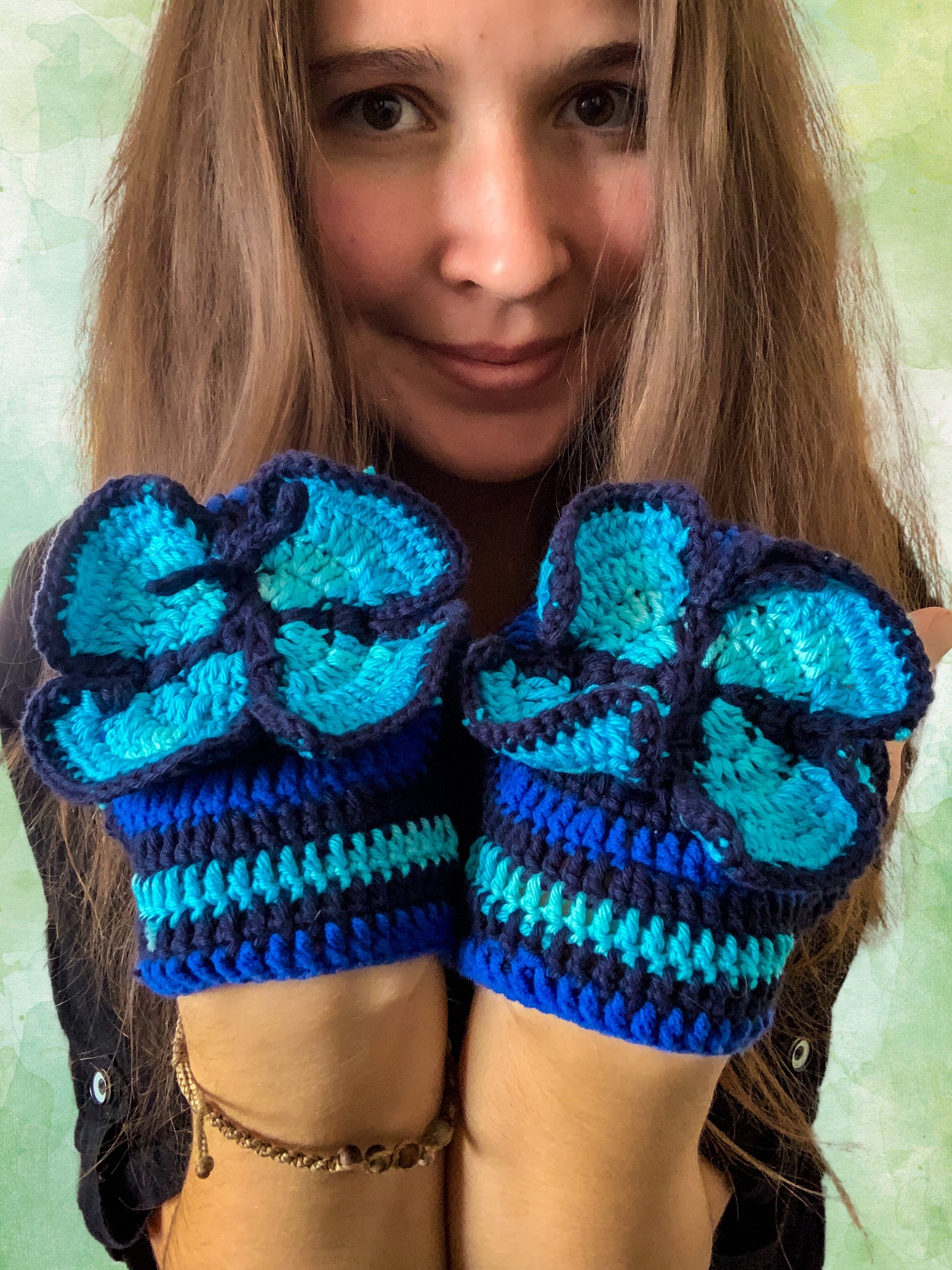 Crochet Butterfly Gloves - MADE TO ORDER