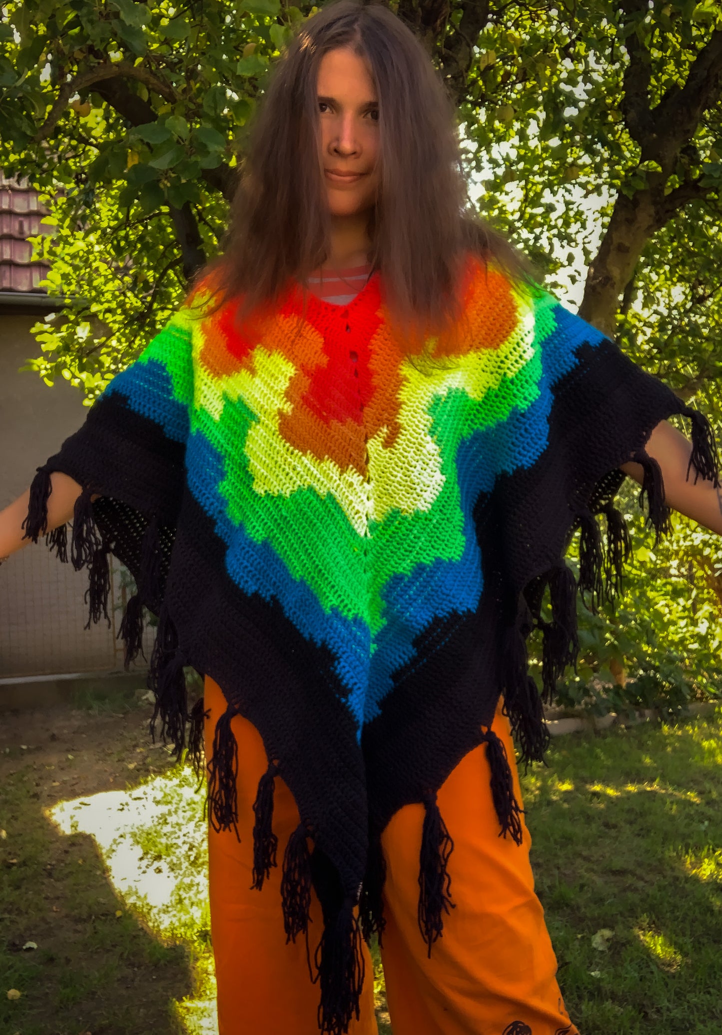 Crochet Rainbow Poncho - AVAILABLE NOW