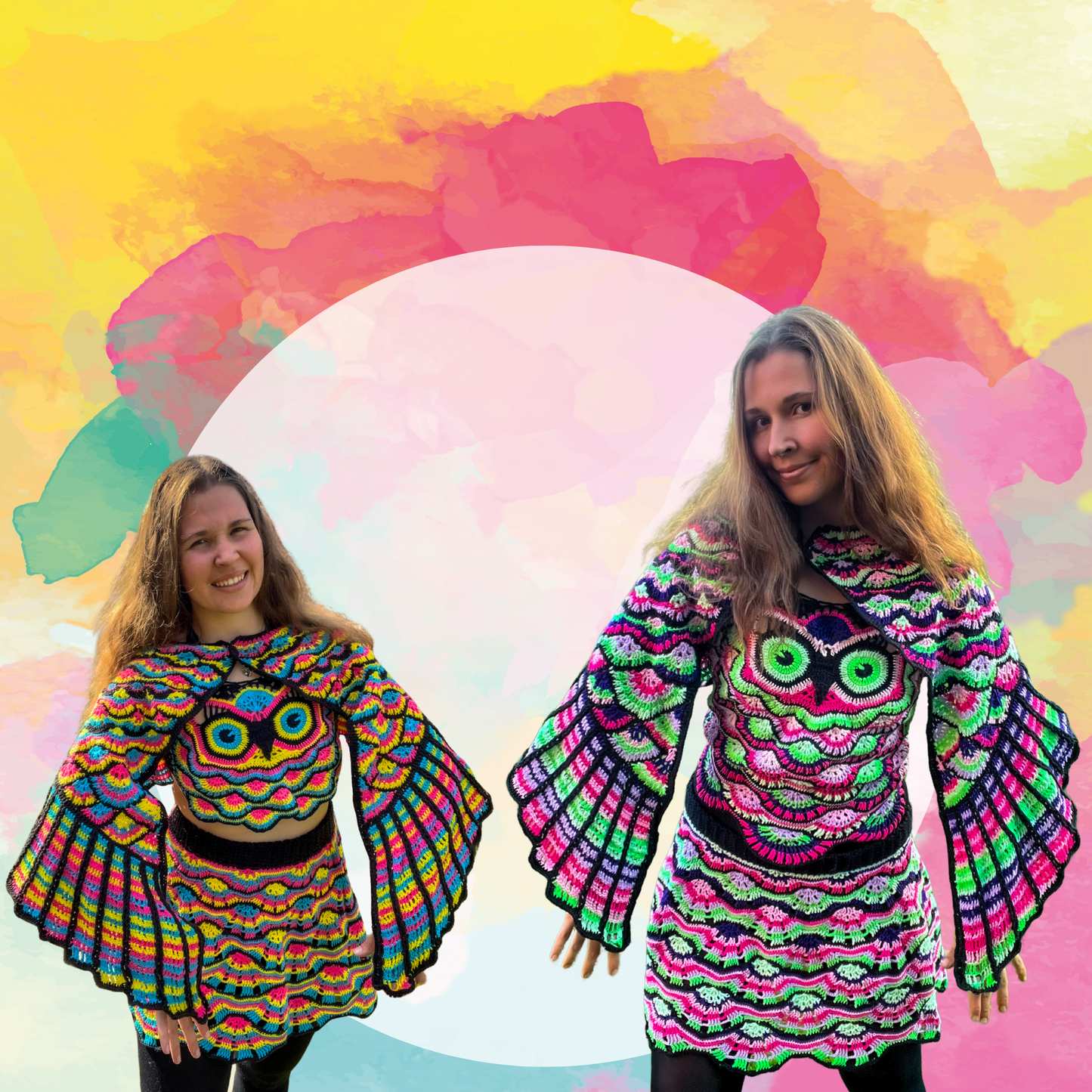 Crochet Owl Top + Wings + Skirt PDF Written Pattern
