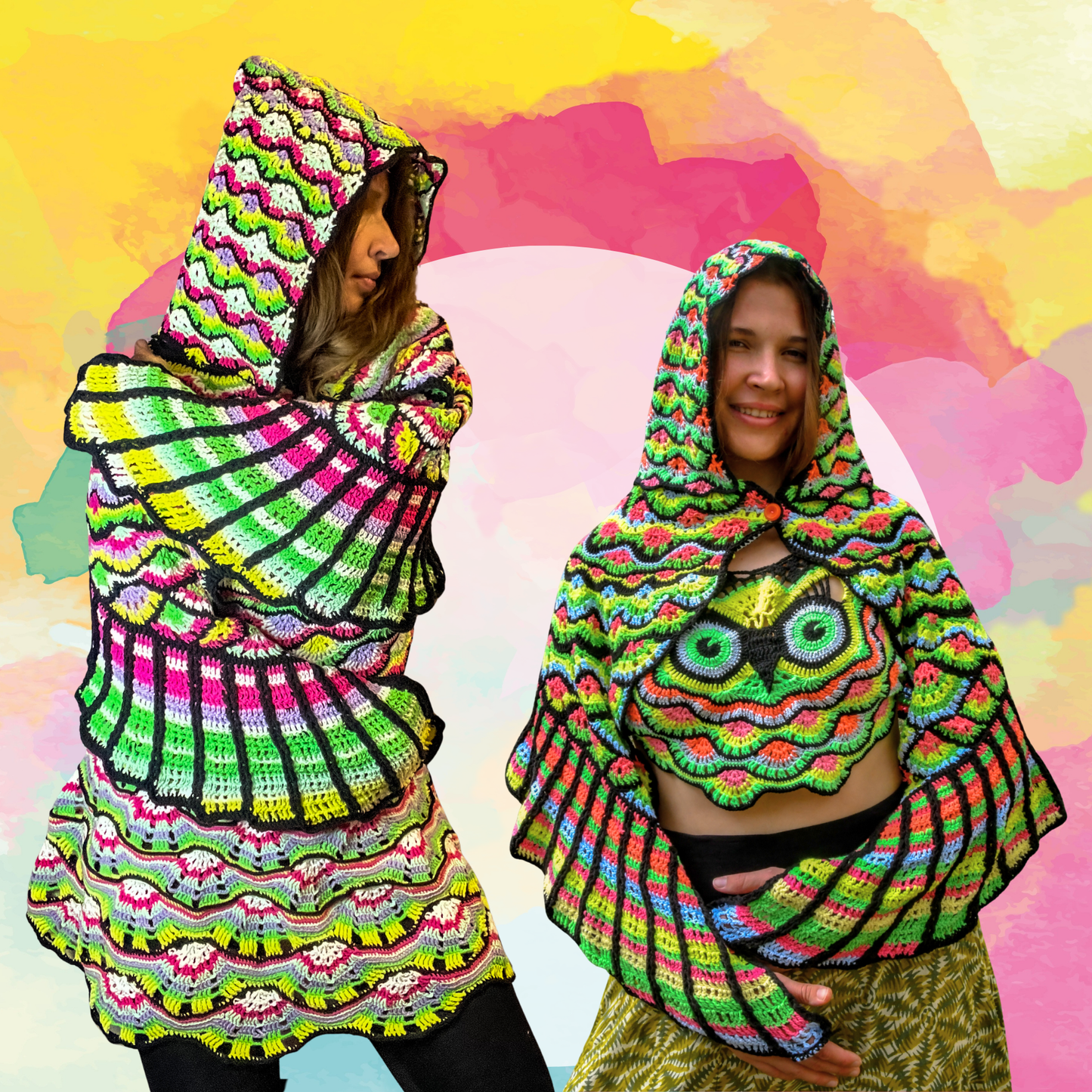 Crochet Owl Top + Wings + Hood + Skirt PDF Written Pattern