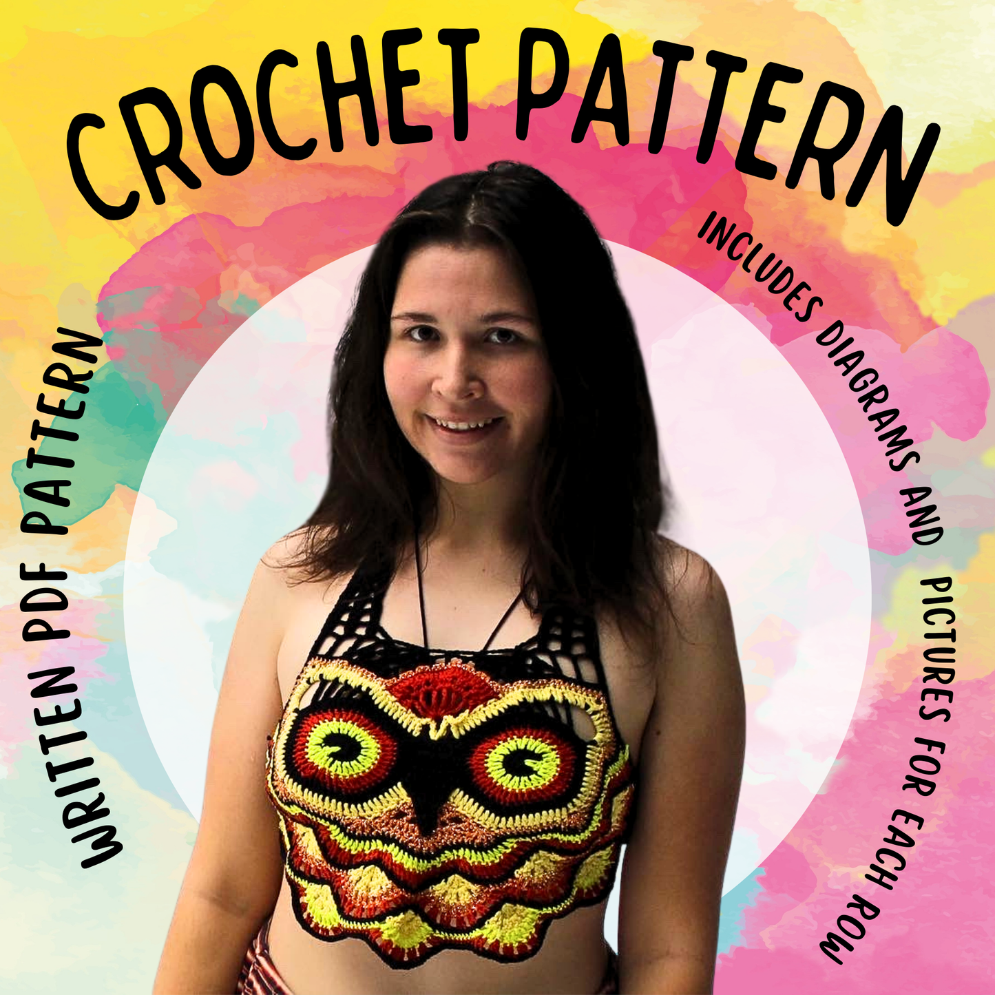 Crochet Owl Top PDF Written Pattern