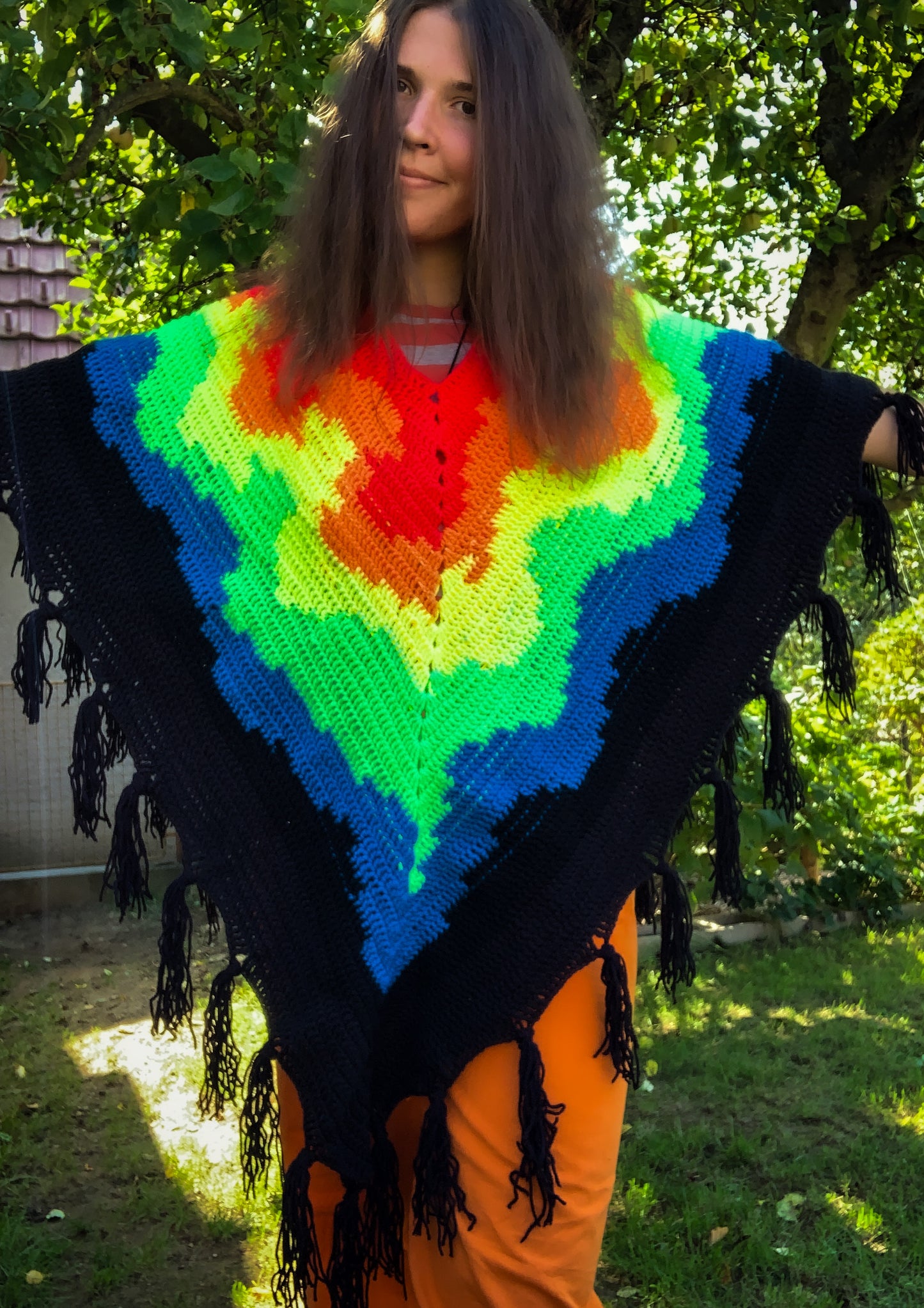 Crochet Rainbow Poncho - AVAILABLE NOW