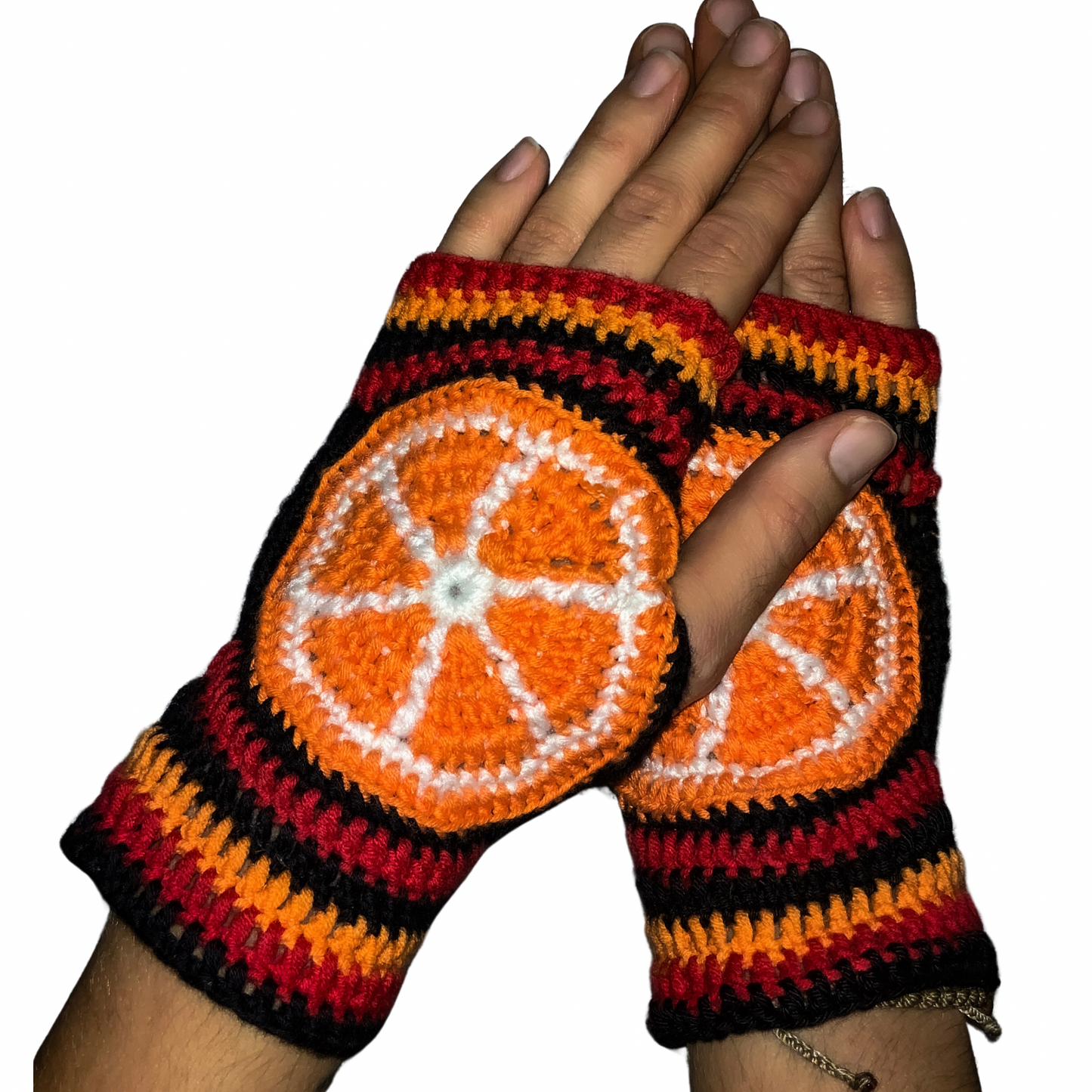 Crochet Orange Gloves - MADE TO ORDER