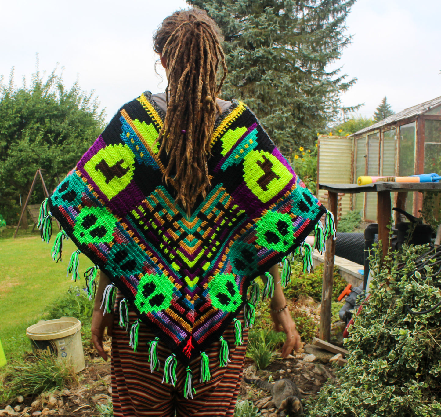 Crochet Alien/Mushroom Poncho - MADE TO ORDER