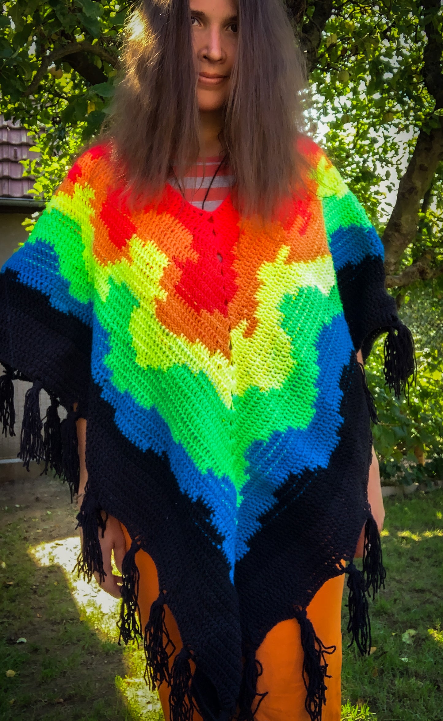 Crochet Rainbow Poncho - AVAILABLE NOW