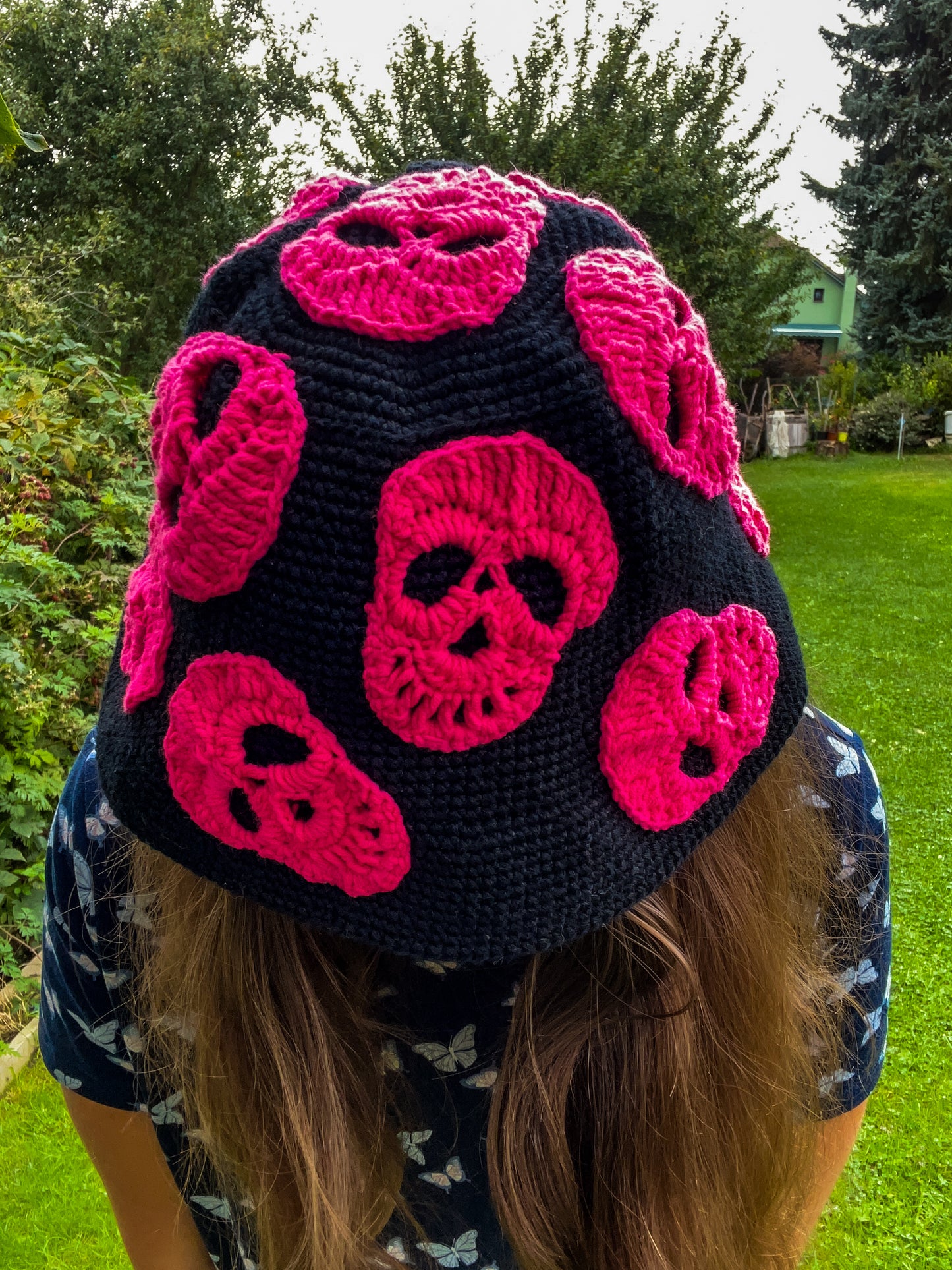 Crochet Skull Bucket Hat