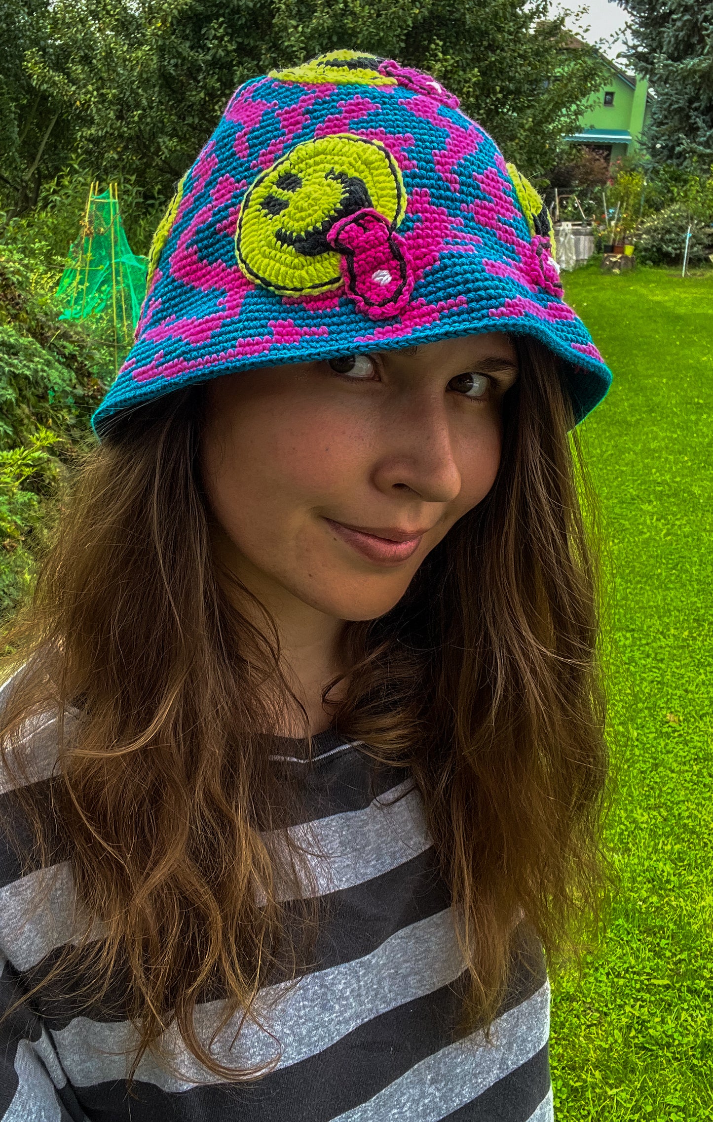 Crochet Emoji Bucket Hat - MADE TO ORDER