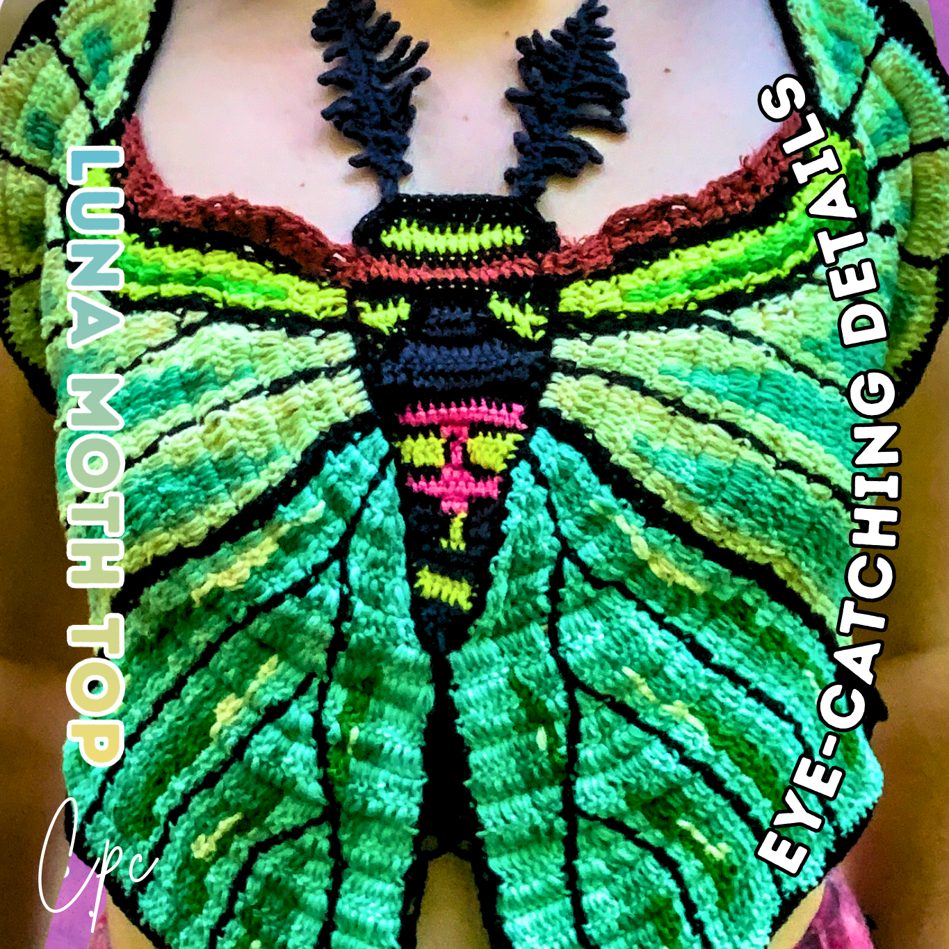 Crochet Luna Moth Top - MADE TO ORDER