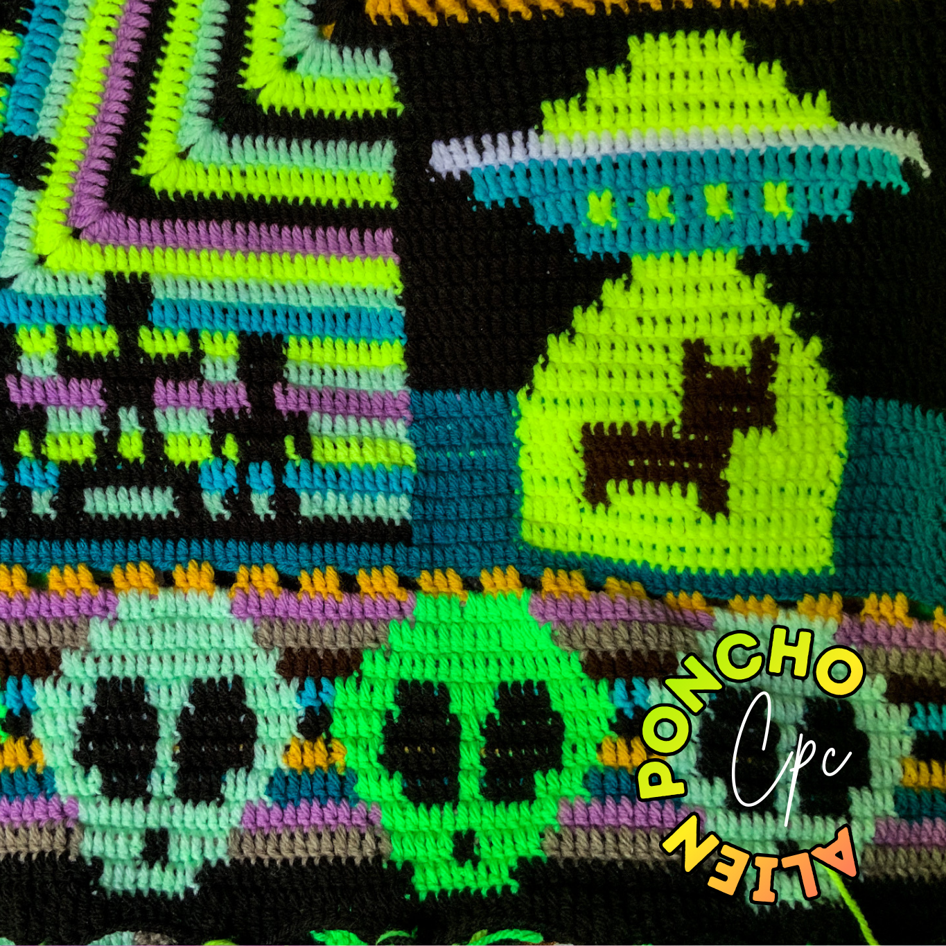 Crochet Alien/Mushroom Poncho - MADE TO ORDER