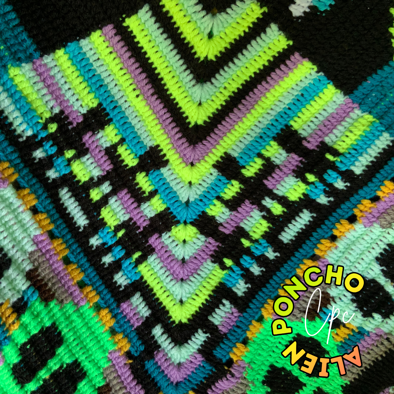 Crochet Alien/Mushroom Poncho - MADE TO ORDER