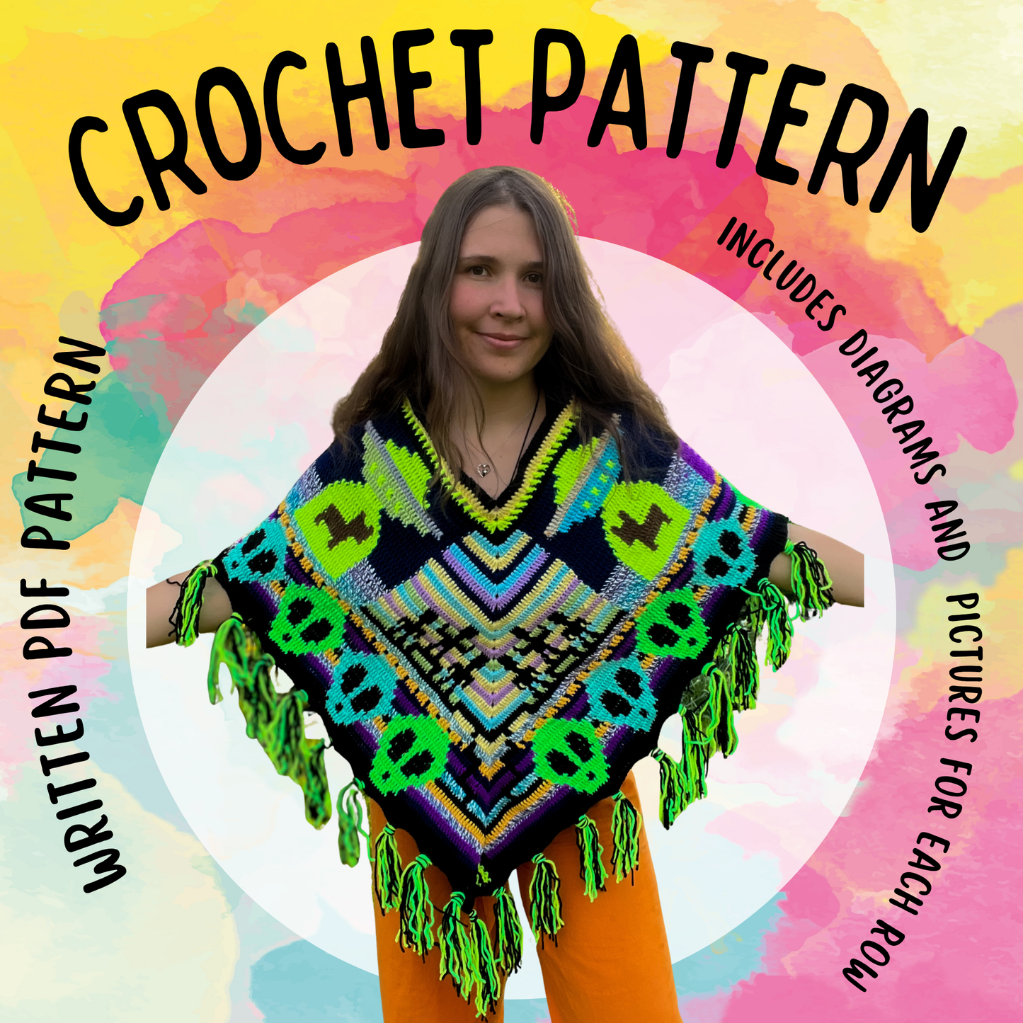 Crochet Alien Poncho - PDF Written Pattern