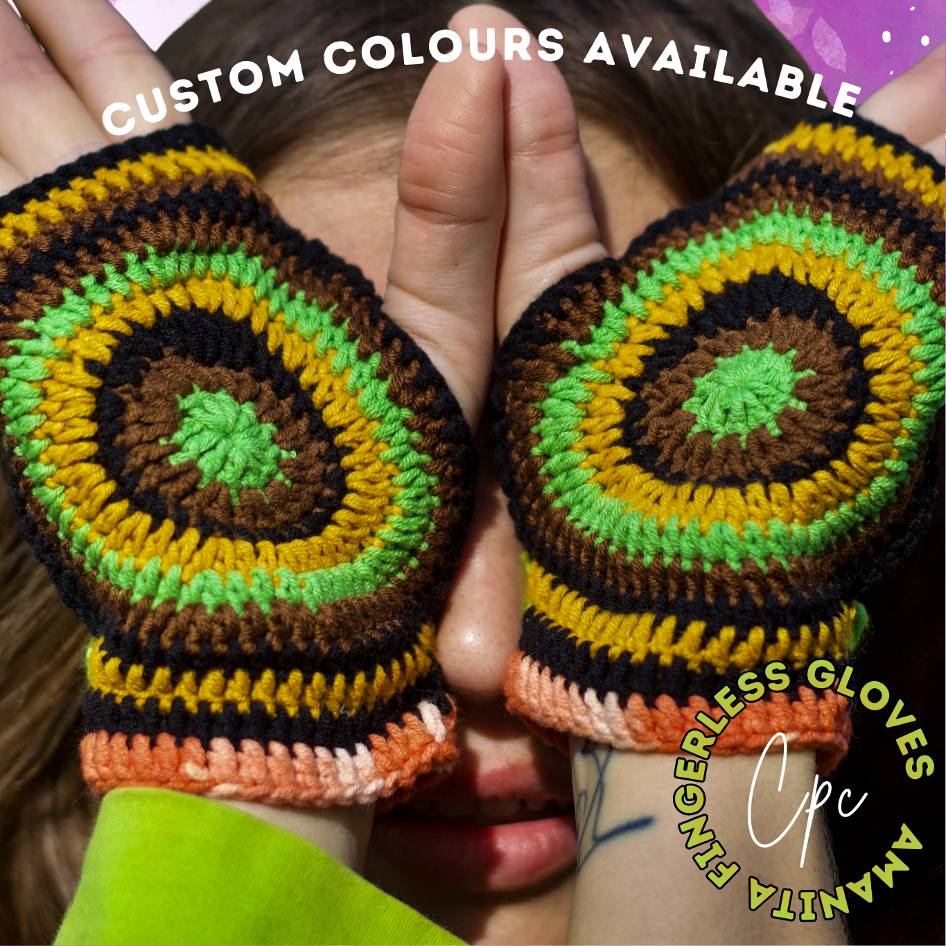 Crochet Amanita Fingerless Gloves - MADE TO ORDER