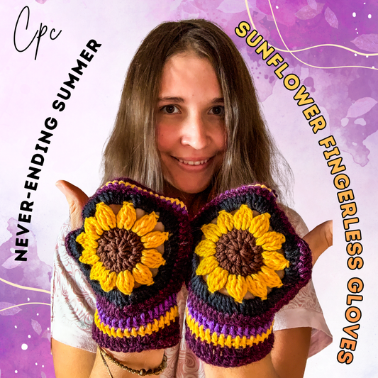 Crochet Sunflower Gloves - MADE TO ORDER