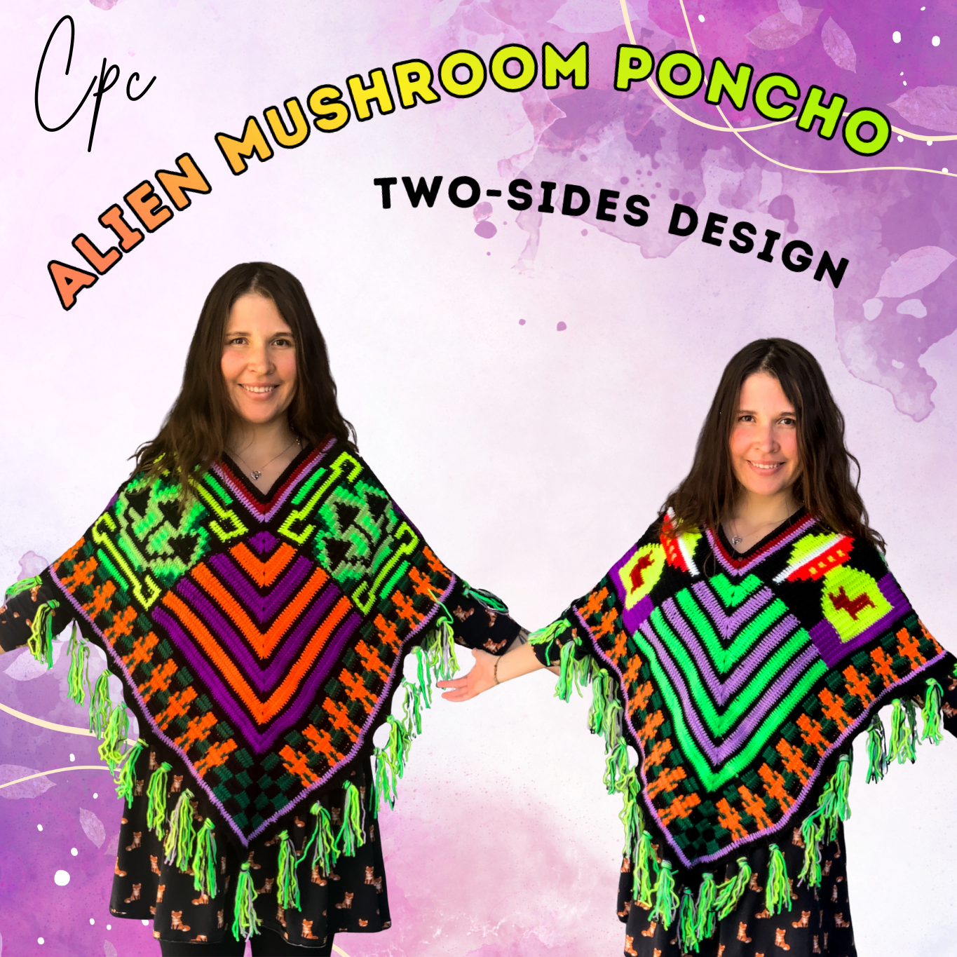 Crochet Alien/Mushroom Poncho - MADE TO ORDER