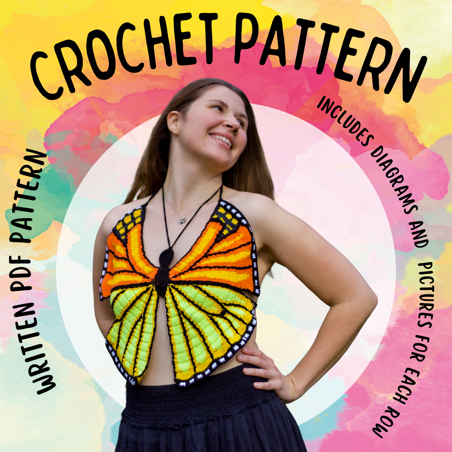 Crochet Butterfly Top - PDF Written Pattern