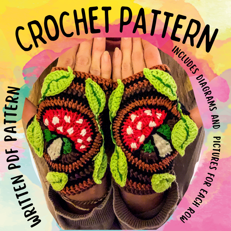 Crochet Amanita Gloves - PDF Written Pattern