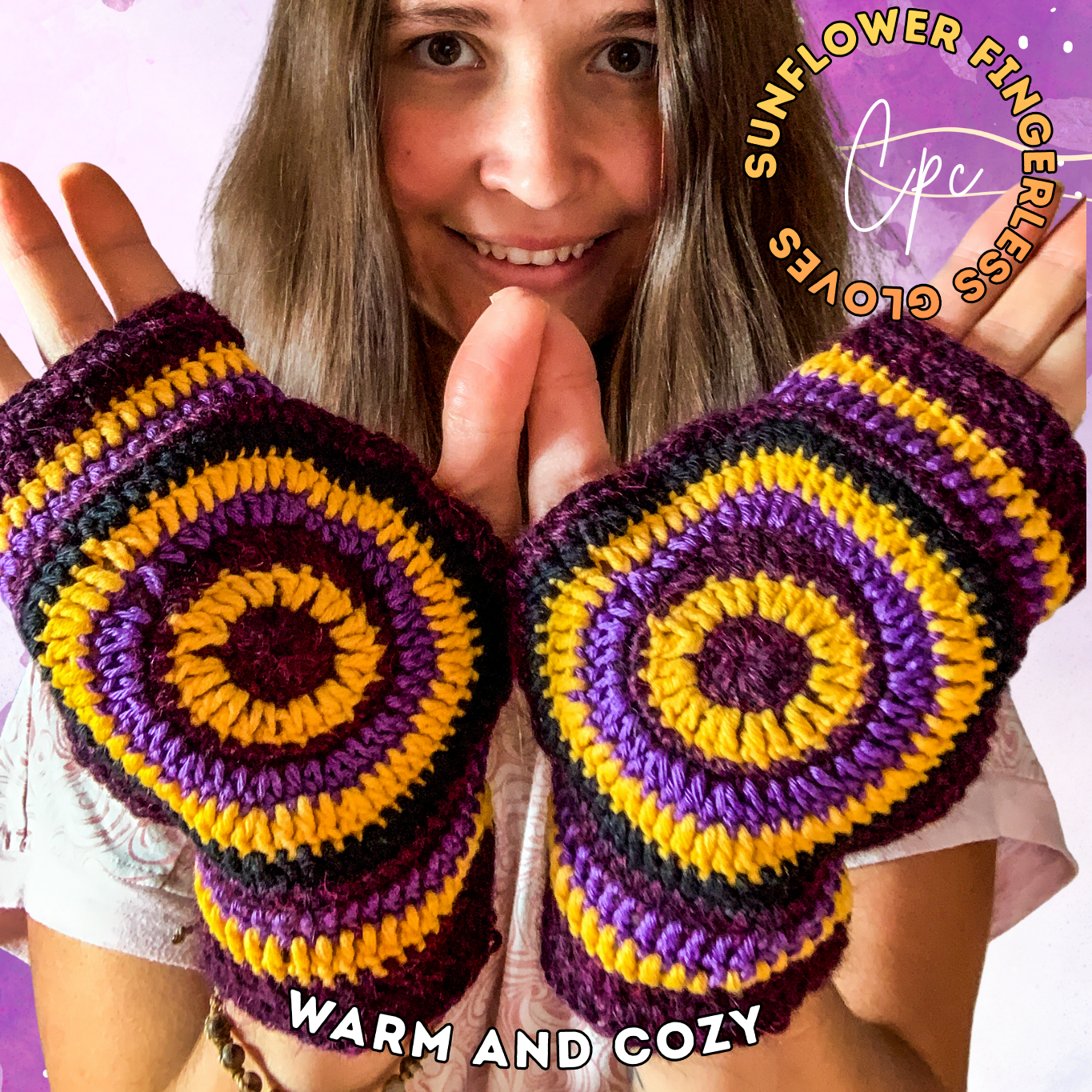Crochet Sunflower Gloves - MADE TO ORDER