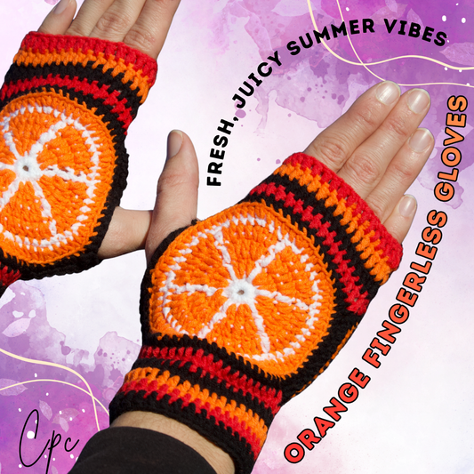 Crochet Orange Gloves - MADE TO ORDER
