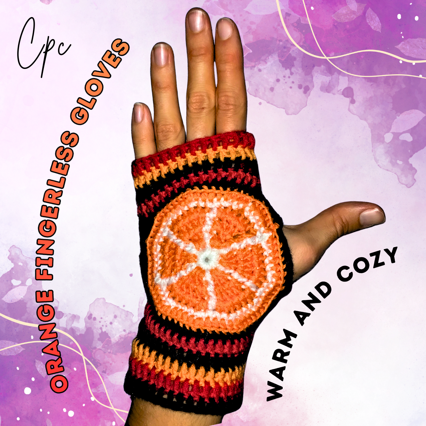 Crochet Orange Gloves - MADE TO ORDER