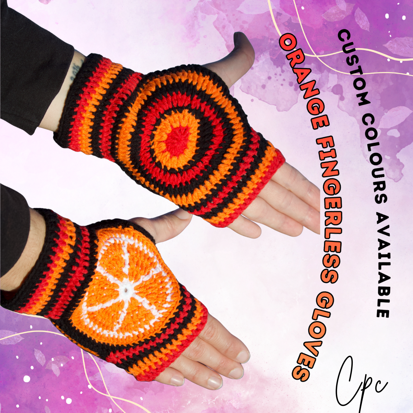 Crochet Orange Gloves - MADE TO ORDER