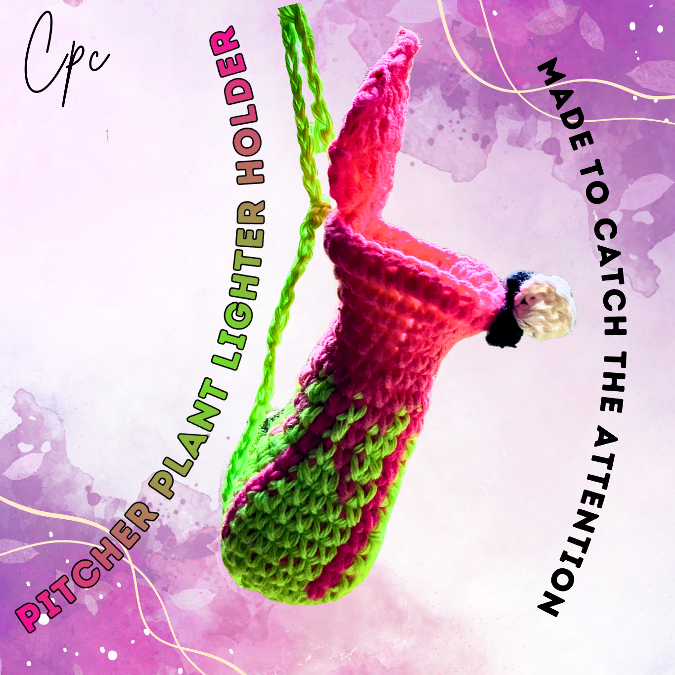 !POPULAR! Crochet Pitcher Plant Lighter Holder - MADE TO ORDER