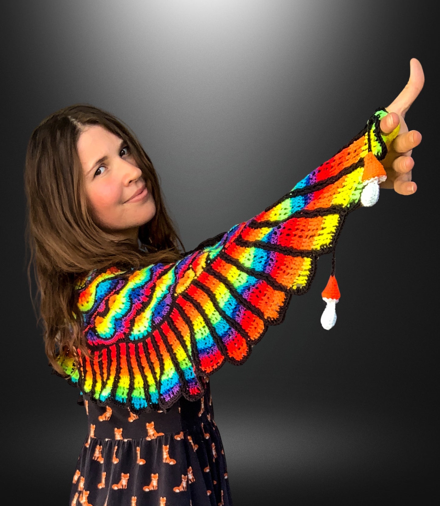 !NEW! Rainbow Wings with mushrooms - MADE TO ORDER