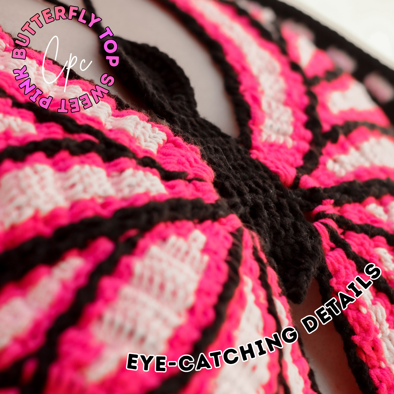 Crochet Sweet Pink Butterfly Top