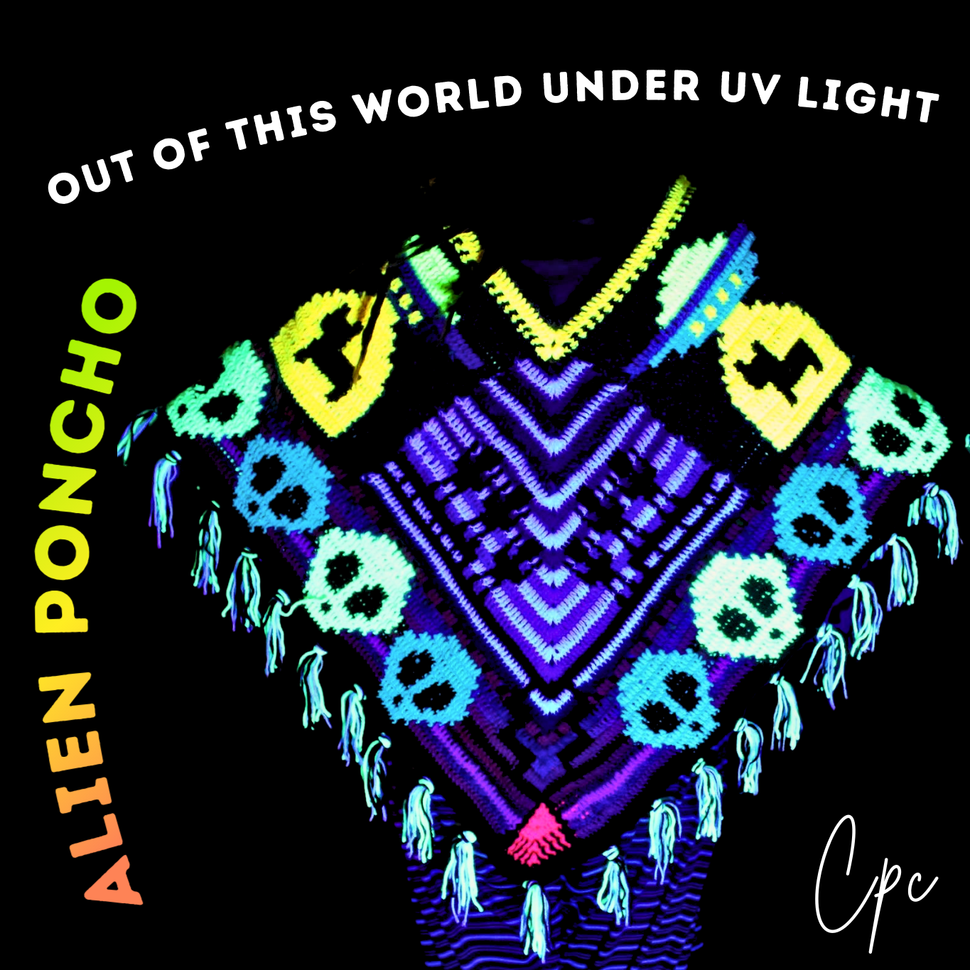 Crochet Alien/Mushroom Poncho - MADE TO ORDER