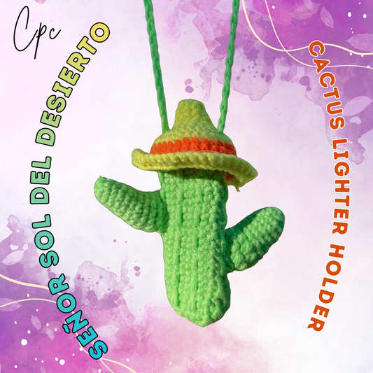 Crochet Cactus Lighter Holder - MADE TO ORDER