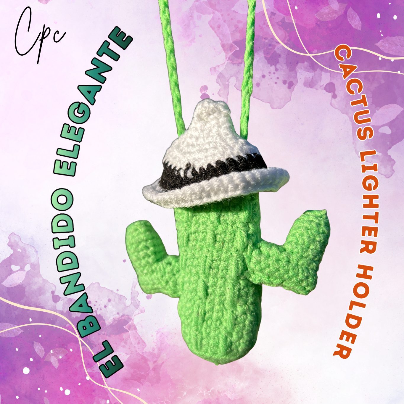 Crochet Cactus Lighter Holder
