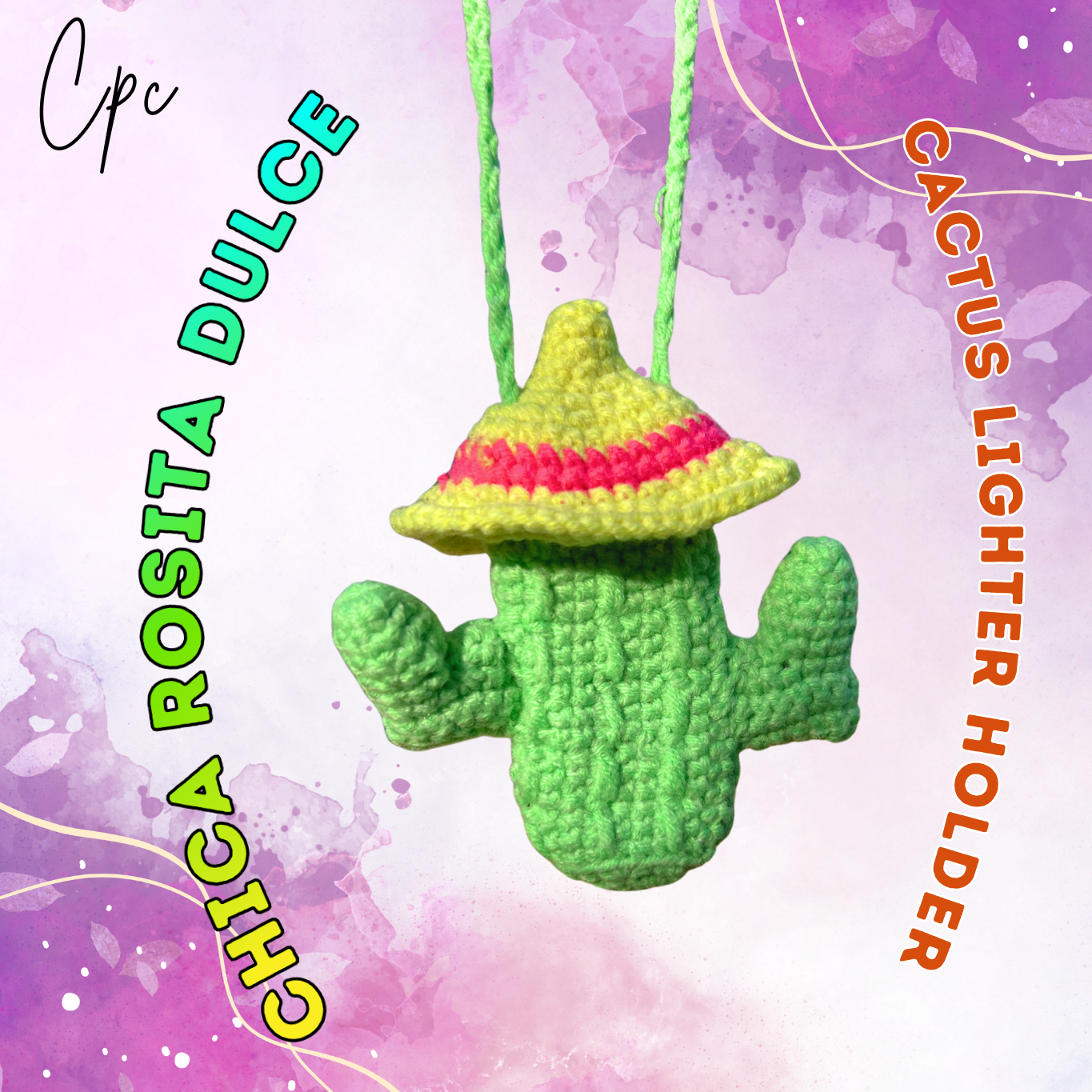 Crochet Cactus Lighter Holder