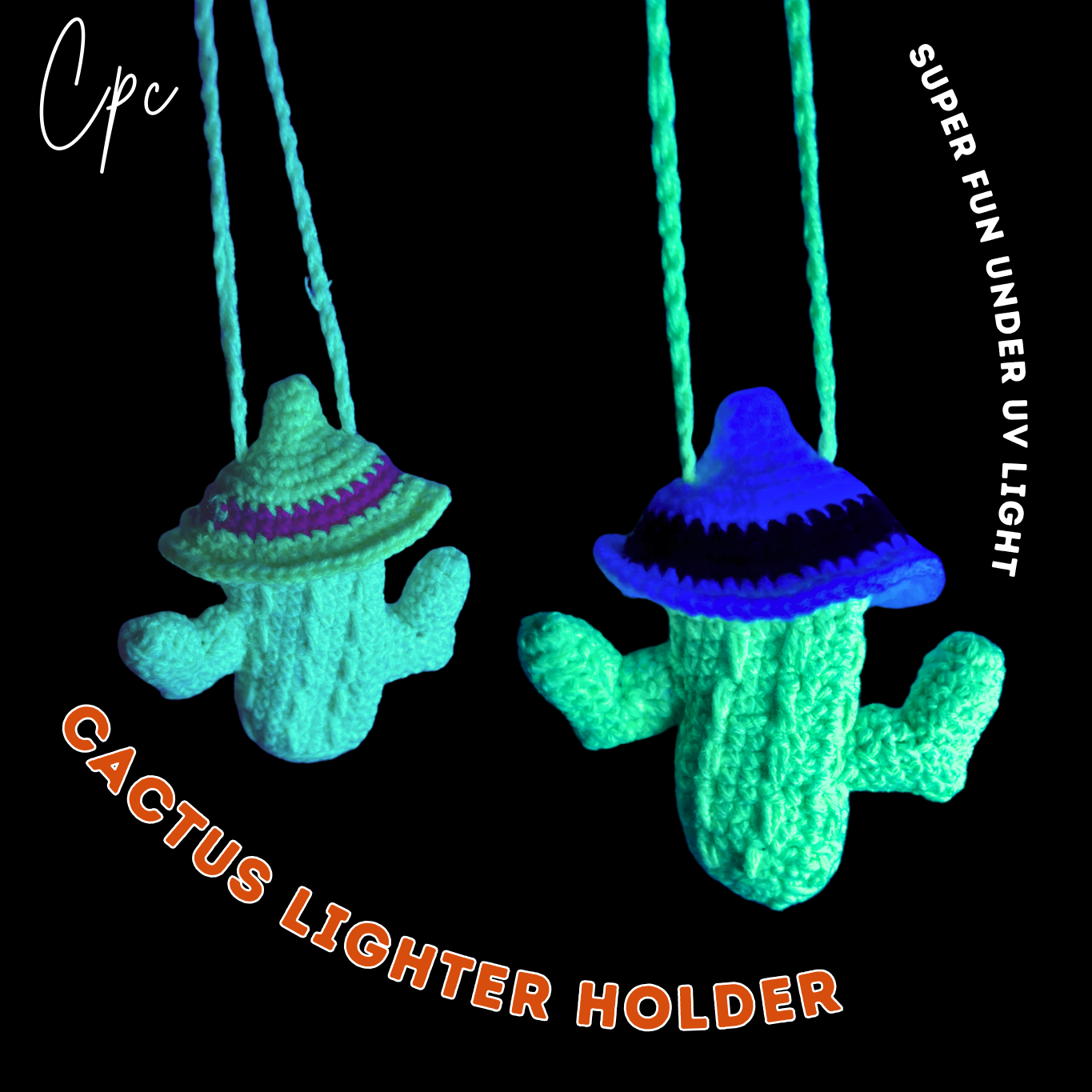 Crochet Cactus Lighter Holder