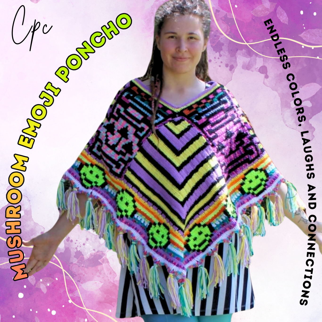 Crochet Alien/Mushroom Poncho - MADE TO ORDER