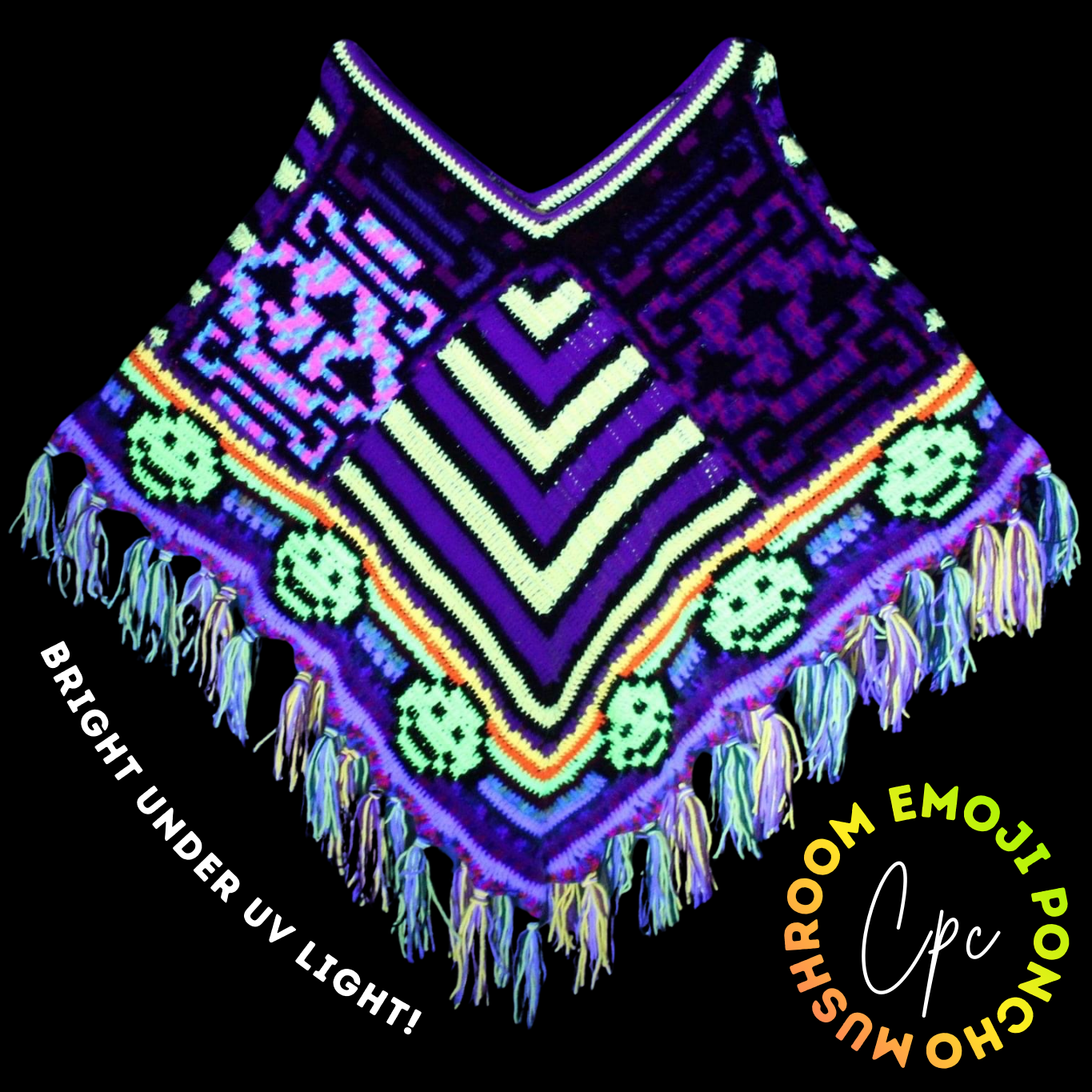 Crochet Alien/Mushroom Poncho - MADE TO ORDER