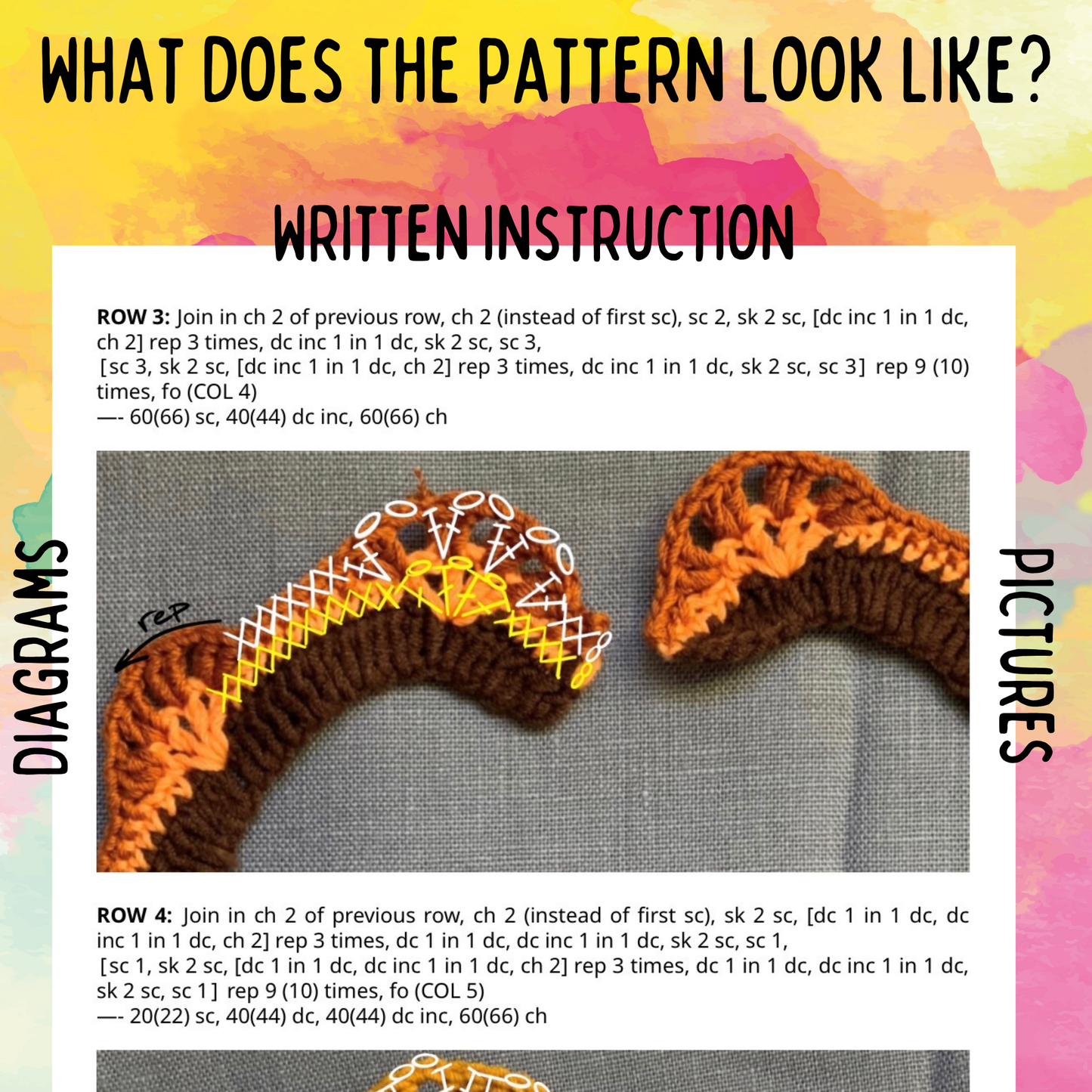 Crochet Owl Wings PDF Written Pattern