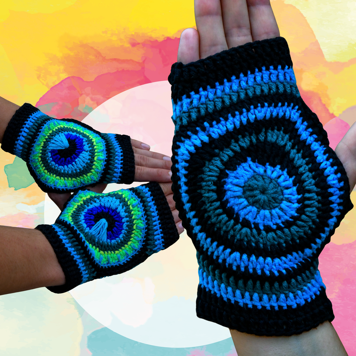 Crochet Peacock Gloves - PDF Written Pattern