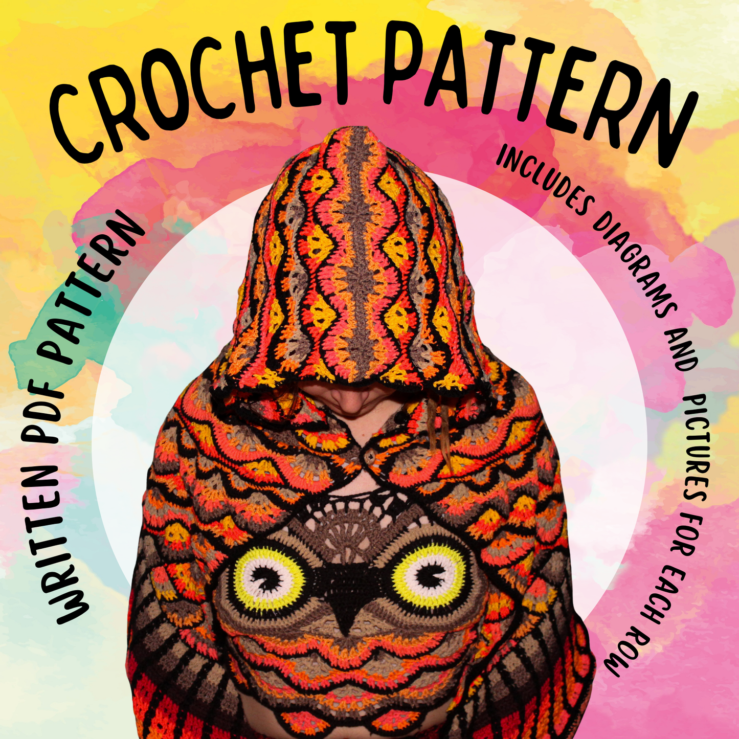Crochet Owl Top + Wings + Hood PDF Written Pattern