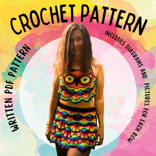 Crochet Owl Top + Skirt PDF Written Pattern