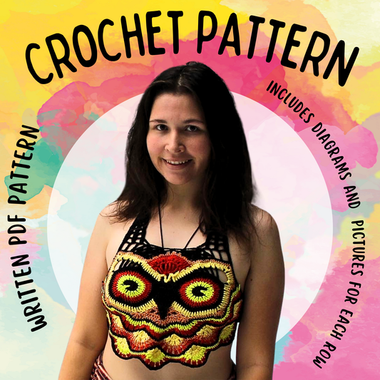 Crochet Owl Top PDF Written Pattern