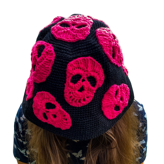 Crochet Skull Bucket Hat - MADE TO ORDER